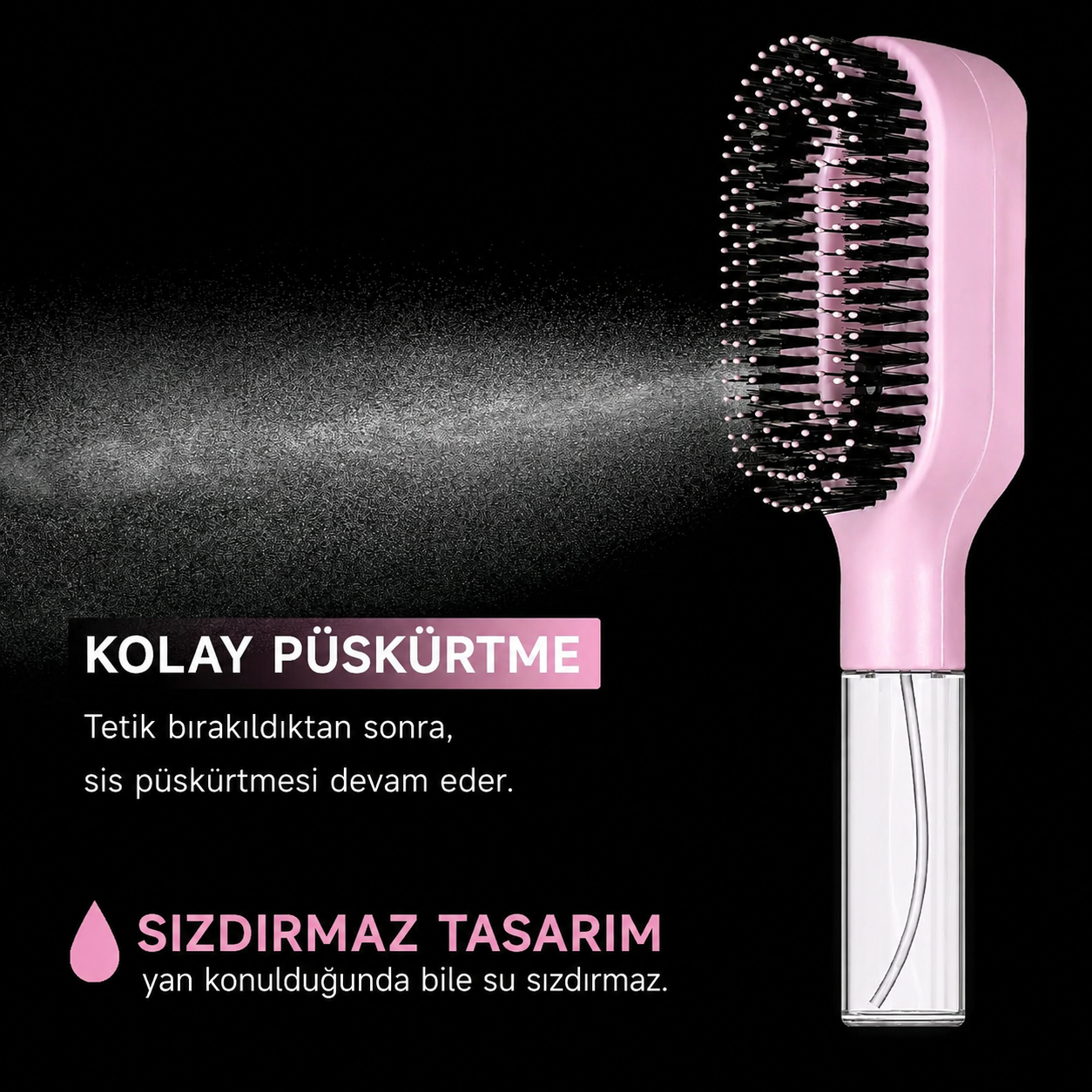 Spreya™ 2'si 1 Arada Su Püskürtmeli Dolaşık Açıcı Saç Fırçası